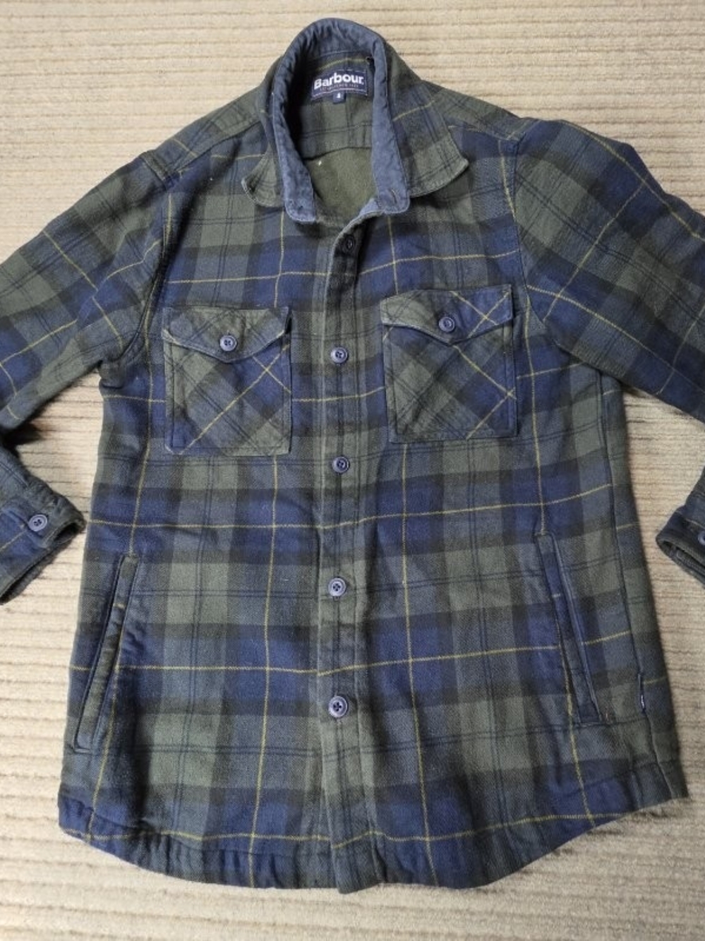 Barbour Shirt Mens Small Plaid Flannel Cannich Overshirt Shacket Heavyduty